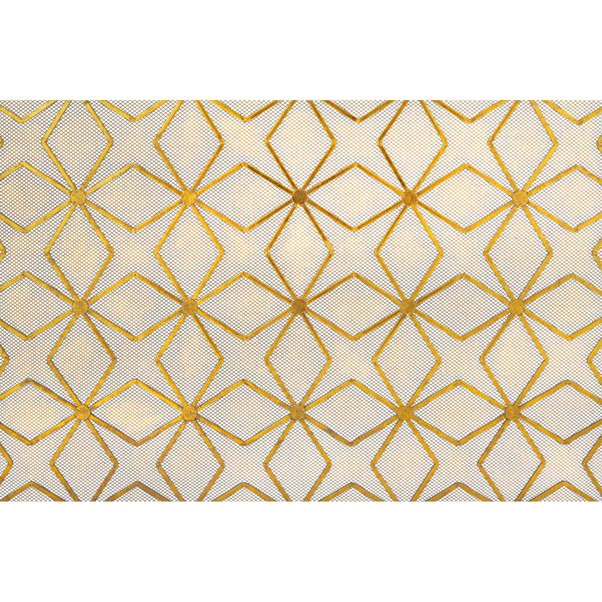 Gold Metal Modern Fireplace Screen